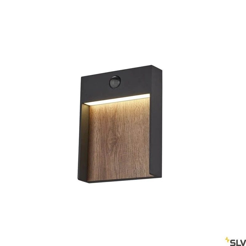 Flatt Sensor LED Outdoor-Wandlampe 3000K Anthrazit, Braun
