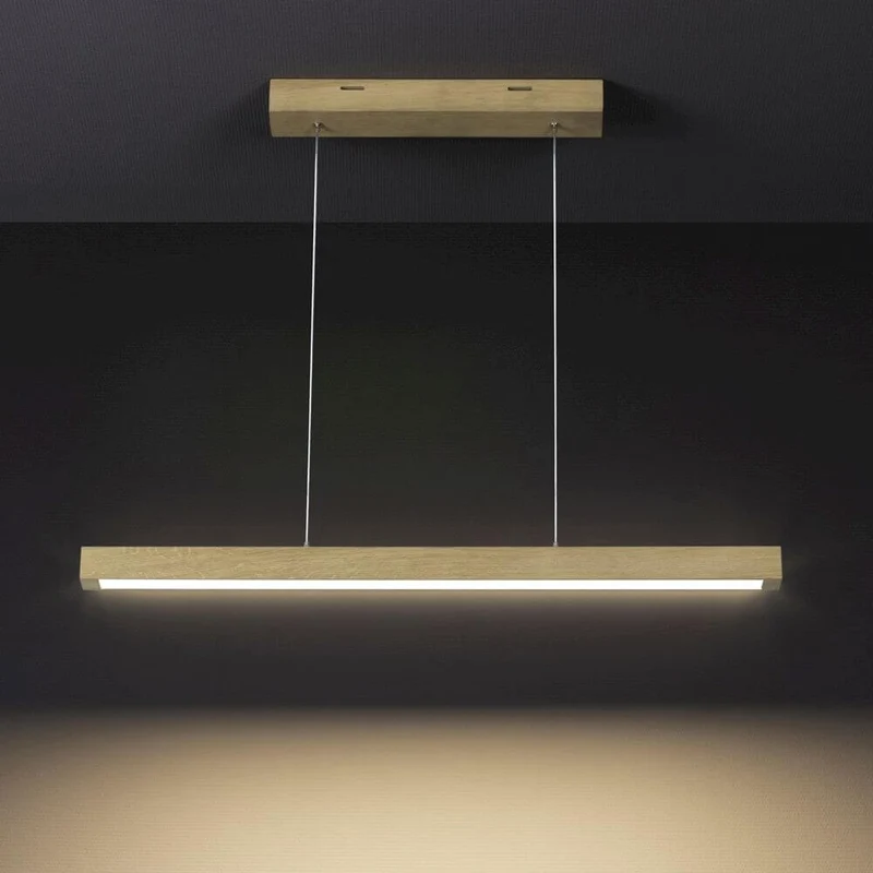 LED Hängeleuchte Smal Touch-Dimmer 2100lm Eiche-Geölt