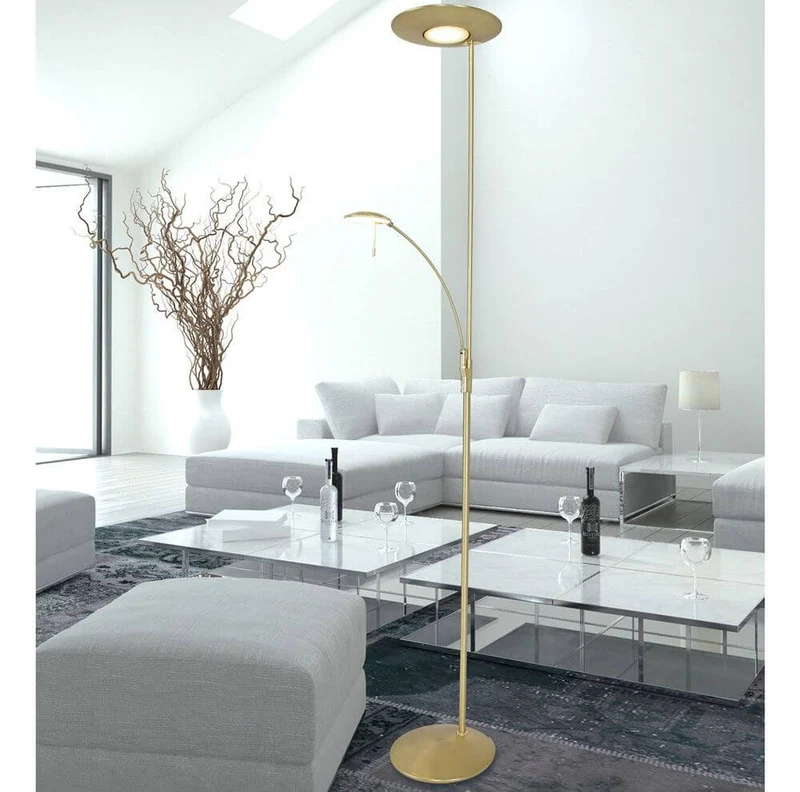 LED-Deckenfluter Zenith mit Lesearm & Tastdimmer CCT