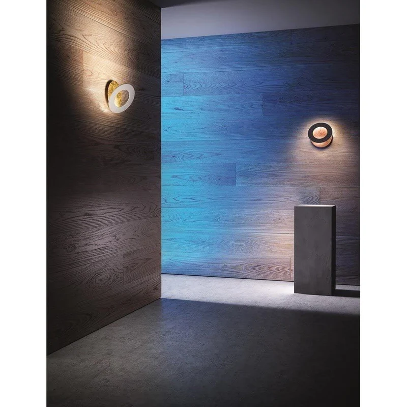 Icone LED Wandleuchte Vera Ø 31cm Blattsilber, Weiß