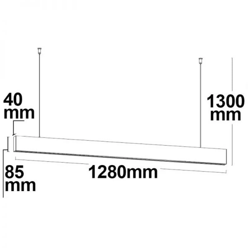 LED Hängeleuchte Up+Down Raster 2900lm schwarz UGR<6 3000K Dimmbar