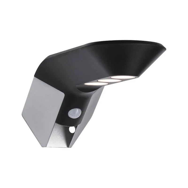 LED Solar Wandlampe Soley mit Bewegungsmelder IP44 3000K Anthrazit