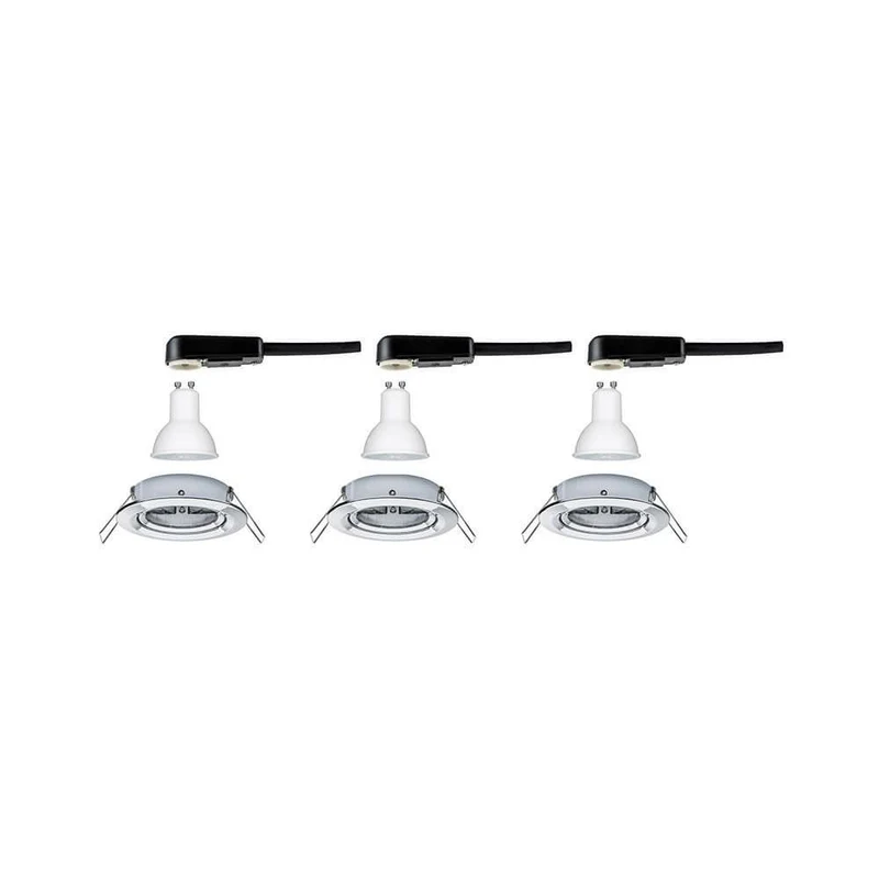Einbauleuchten-Set Nova rund schwenkbar LED 3x6,5W 2700K GU10 Chrom
