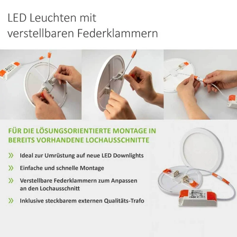 Einbau LED-Panel Ø 23cm Flex 23W Ausschnitt 5-21cm Neutralweiß