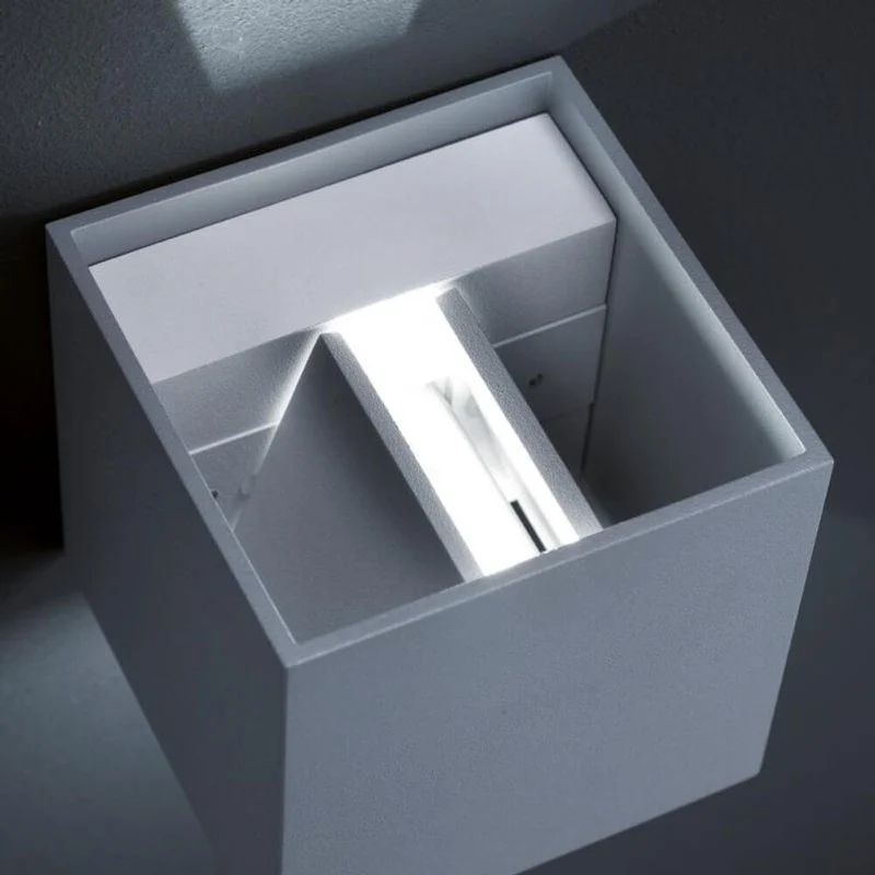LED Außen-Wandlampe Siri 44 - L IP54 Nickel-Matt