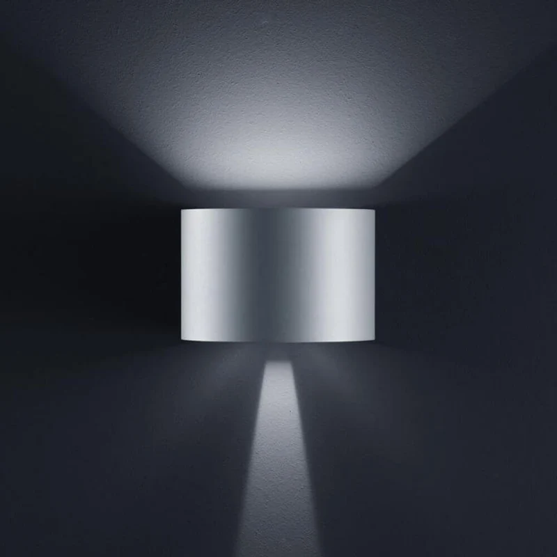 LED Außen-Wandleuchte Siri 44 - R IP54 Silbergrau