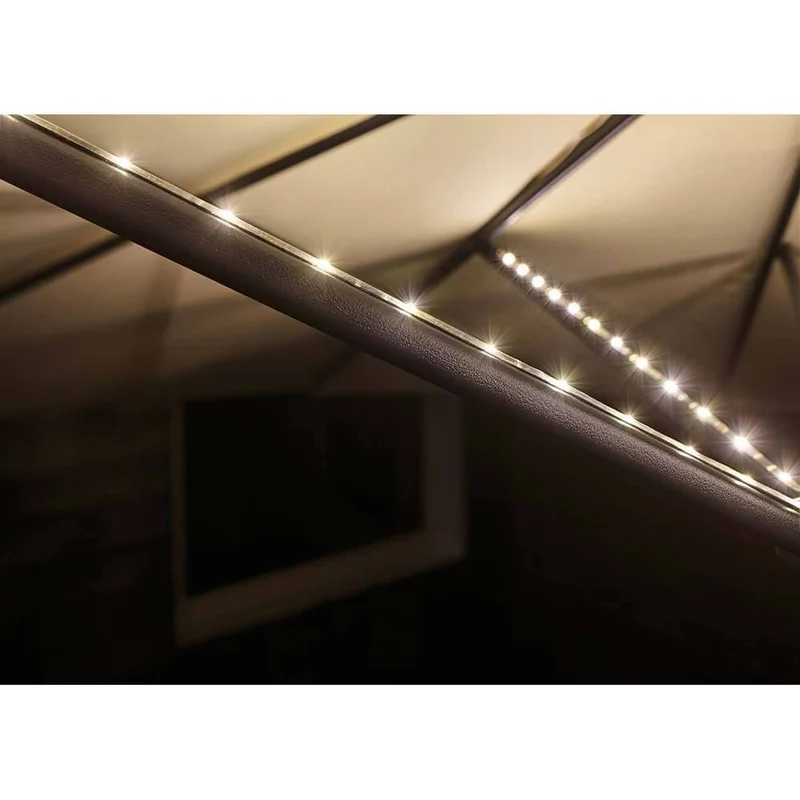 Akku LED-Strip für Sonnenschirm IP44 3000K 4x0, 4m USB