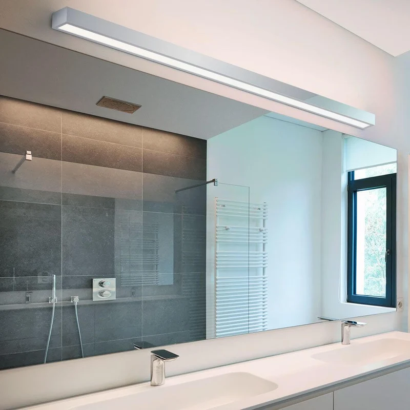 LED Wandlampe Theia Lichtboard 60cm IP44 Chrom, Glas