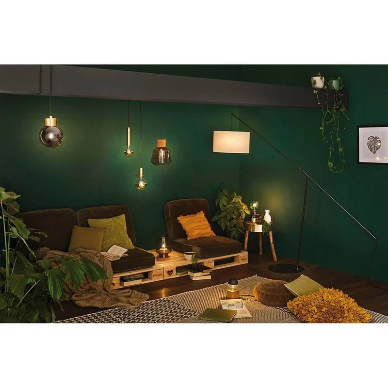 Neordic Linja Pendelleuchte max1x20W E27 Rauch Mess geb Spiegel Mt
