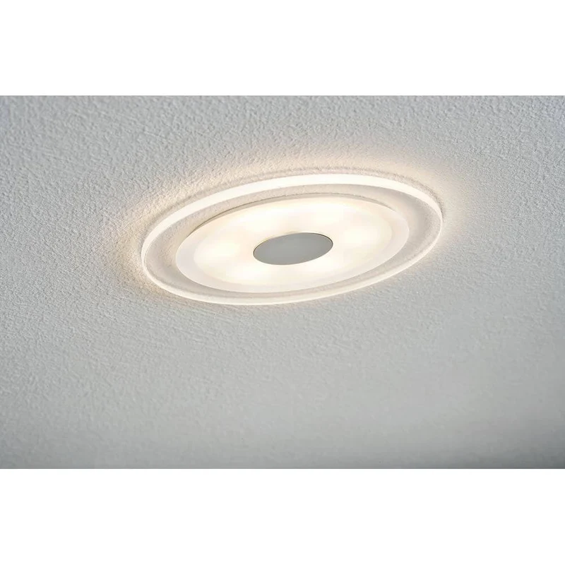 Premium EBL Set Whirl rund LED 1x6W Alu-Gedreht Satin Alu Acryl