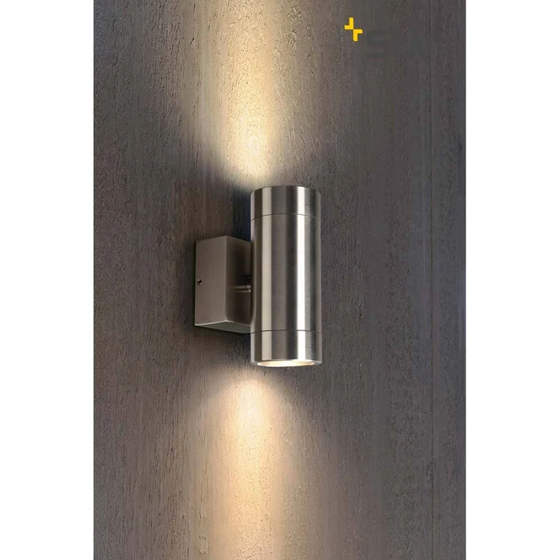 ASTINA STEEL GU 10 Wandleuchte rund Edelstahl
