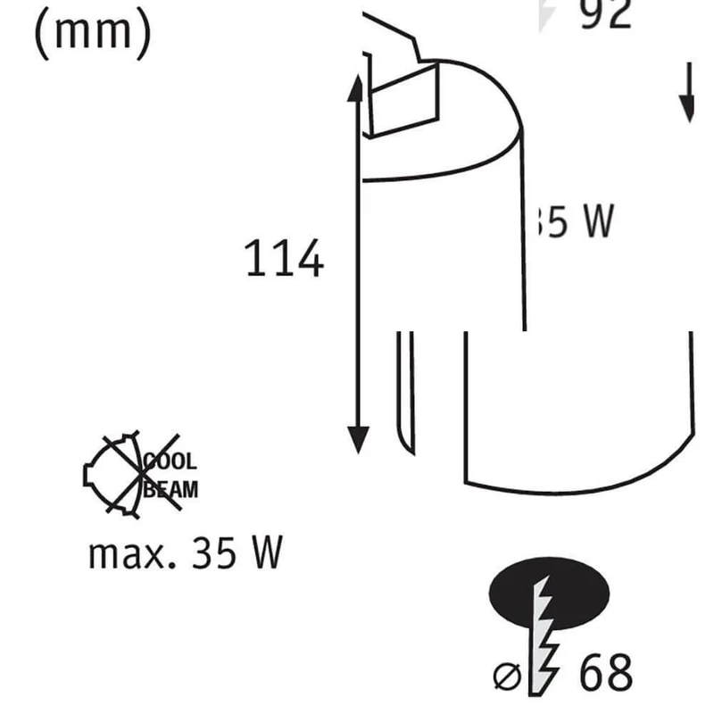 Einbautopf für Premium EBL 35W GU10 230V