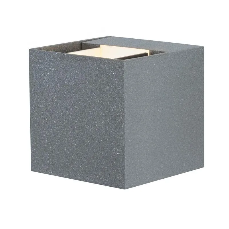 Wandaufbauleuchte LED Cybo eckig 2x3W grau 80x80mm