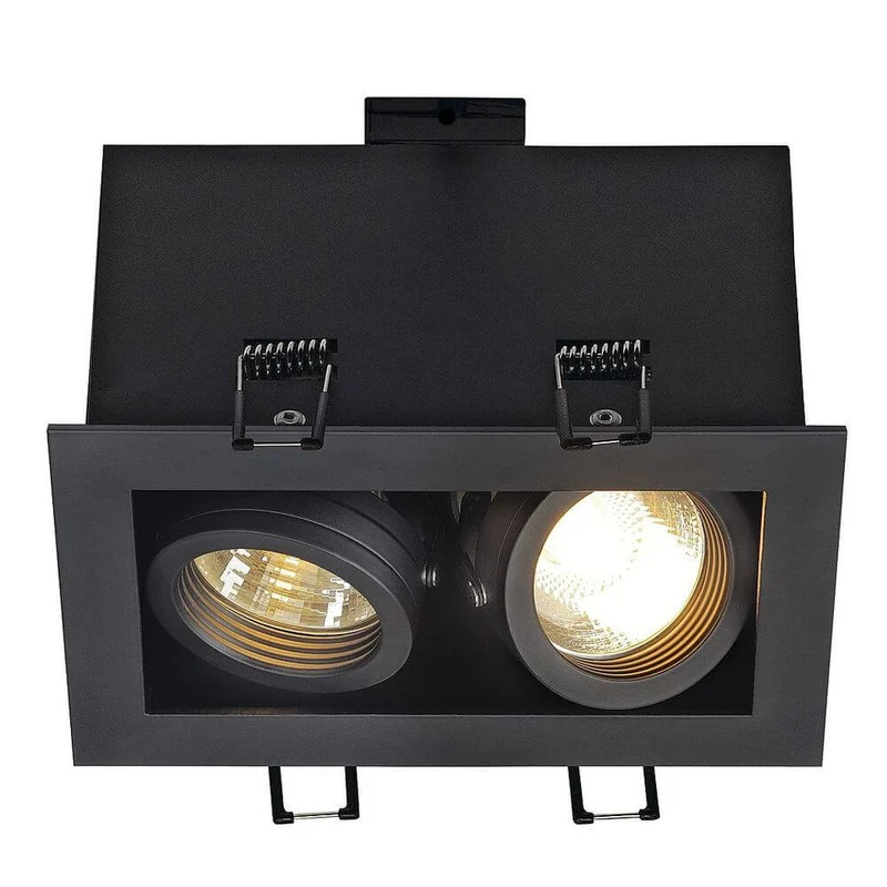 Kadux 2 GU10 Downlight eckig Schwarz max. 2x50W