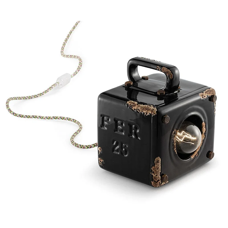 Ferroluce Industrial Retro-Tischleuchte mit Schalter
