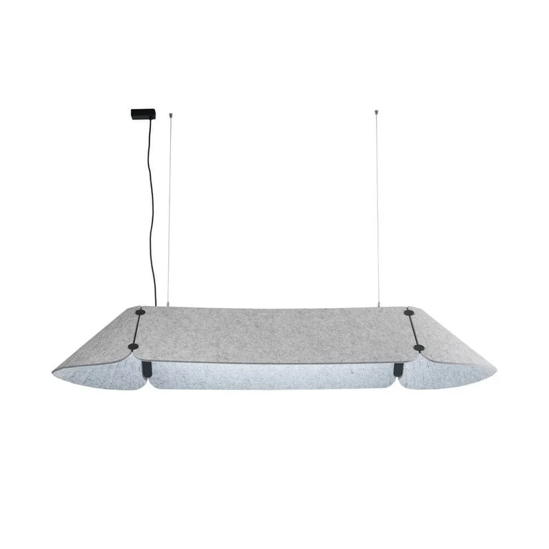 Fonovia LED Büro-Hängelampe 156cm Schallabsorbierend Grau