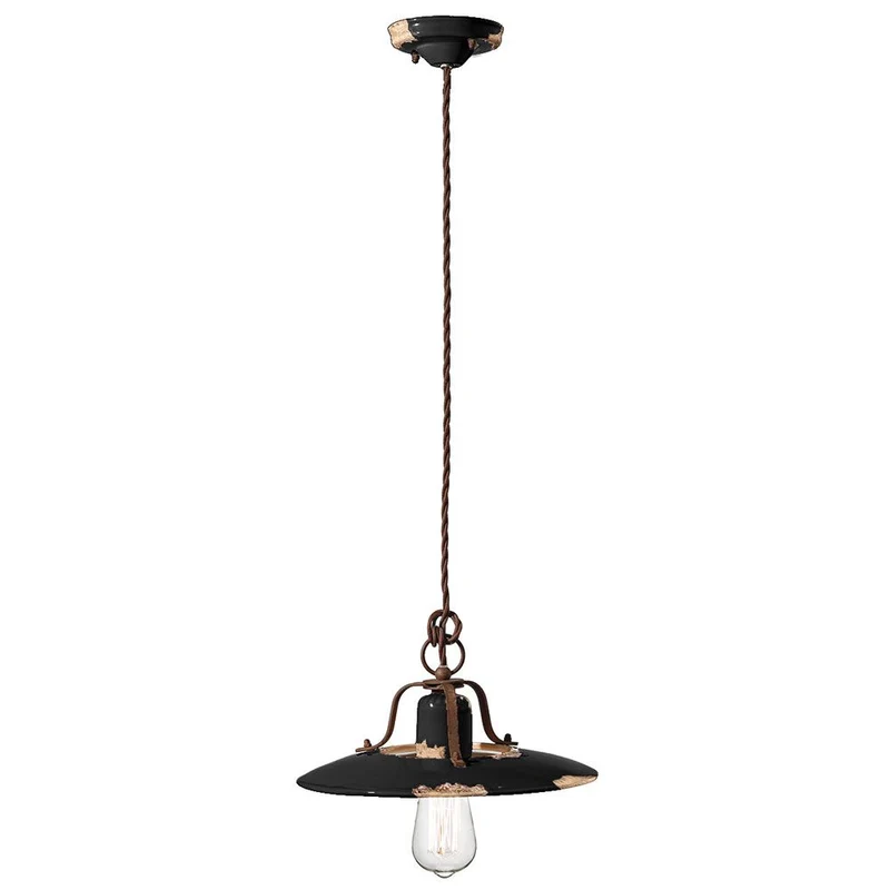 Ferroluce Country Keramik-Hängeleuchte Ø 30cm