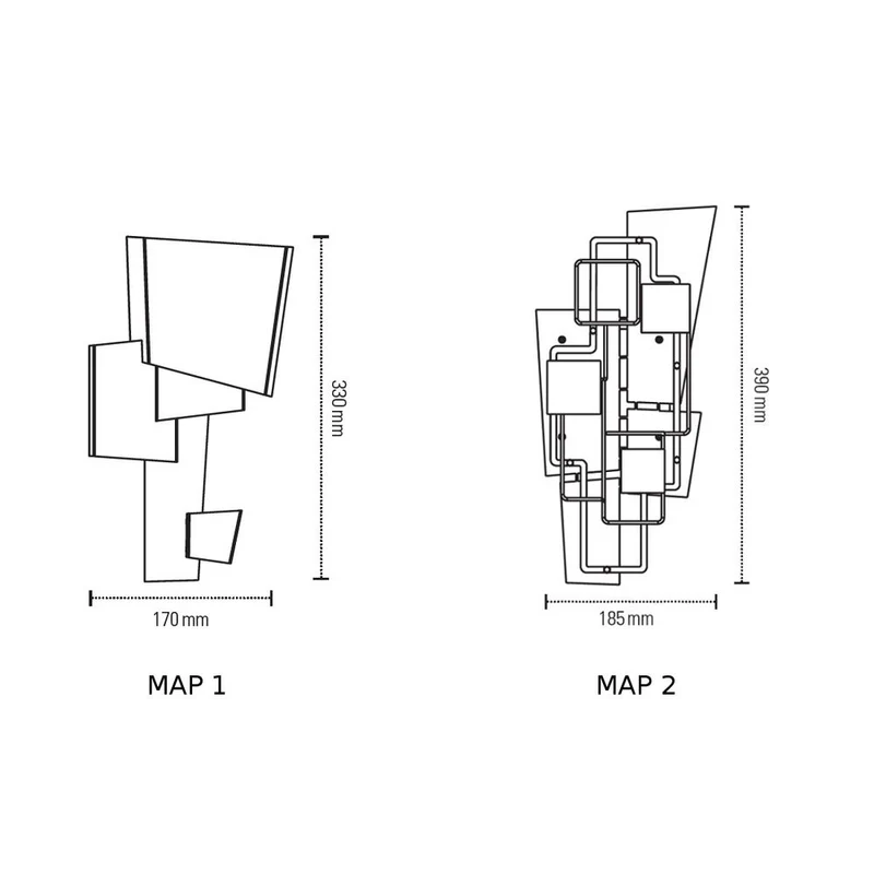 DCWéditions Map 1 Wandleuchte geometrisch
