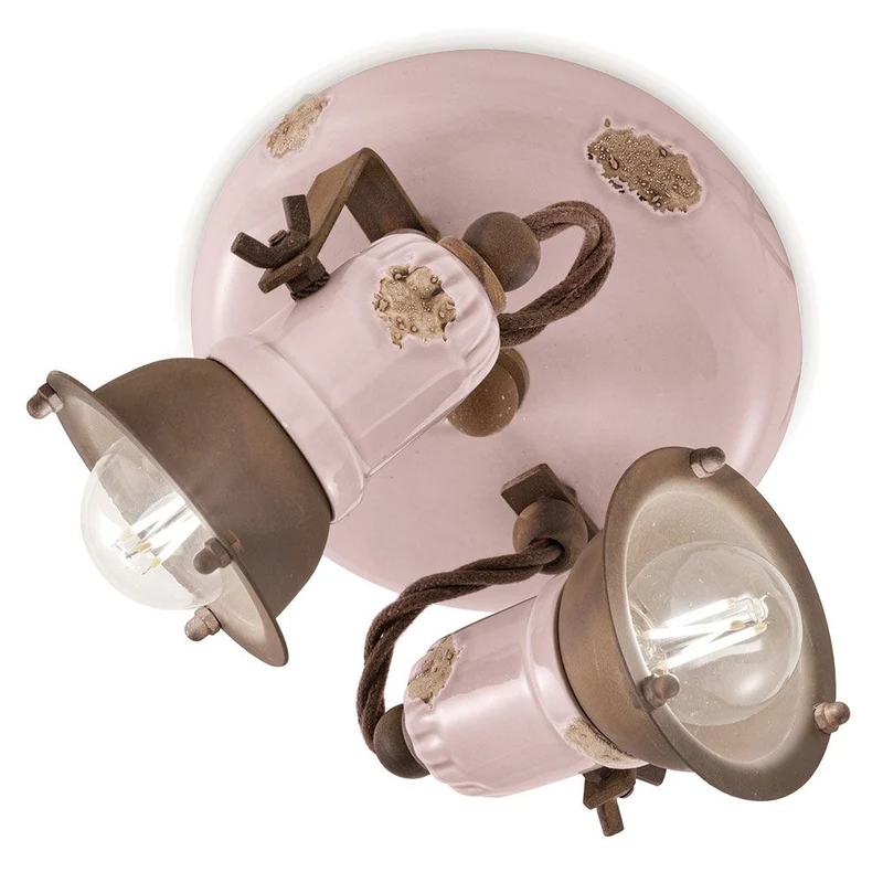 Ferroluce Loft Deckenstrahler 2-flammig Rosa