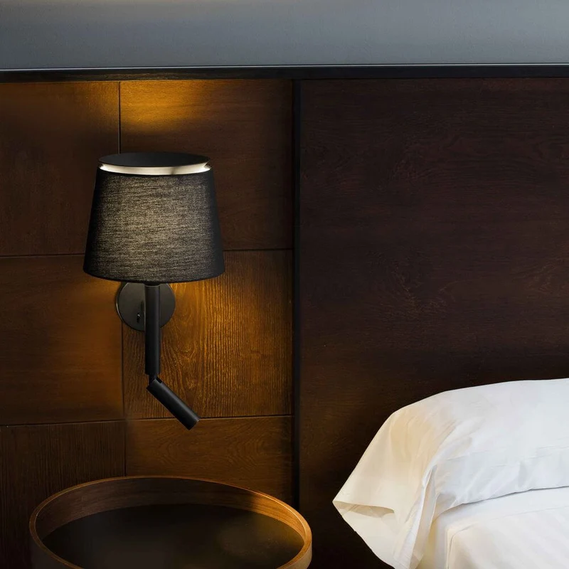 Savoy Wandleuchte mit LED Lesearm (ohne Schirm)
