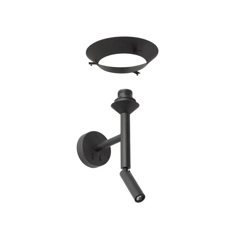 Savoy Wandleuchte mit LED Lesearm (ohne Schirm)