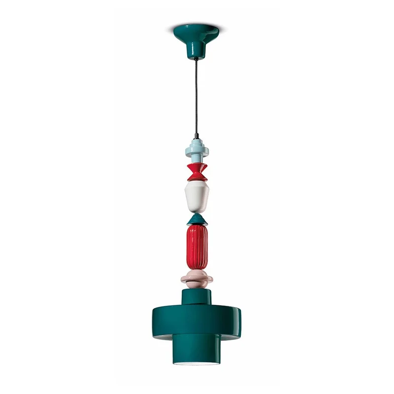 Ferroluce Keramik-Hängeleuchte Lariat 74cm