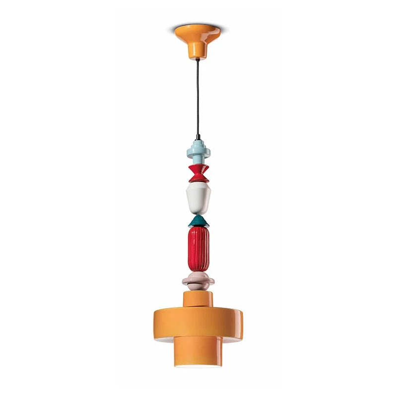 Ferroluce Keramik-Hängeleuchte Lariat 74cm