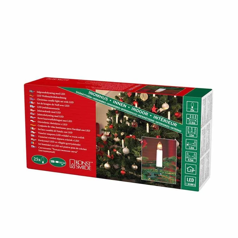 LED Weihnachtsbaumkette 25 Kerzen Weiß