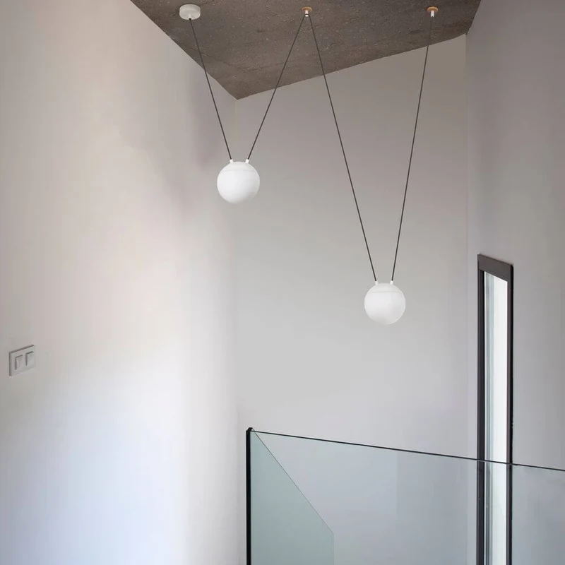 4er-Hängeleuchte Mine Space Weiß