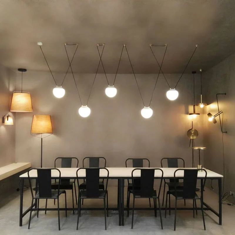 4er-Hängeleuchte Mine Space Weiß