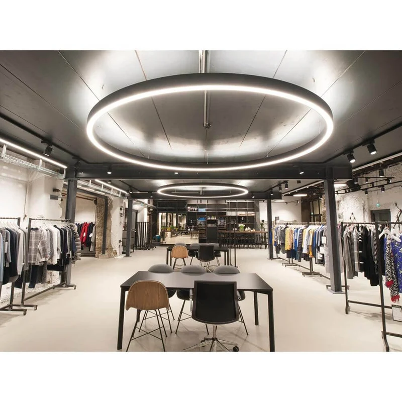 Rinq LED-Hängelampe Ring Ø 600cm Schwarz direkt & indirekt