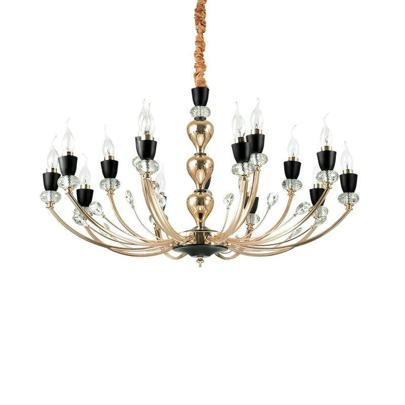 Hängeleuchte Vanity 15-flg. Schwarz, Klar