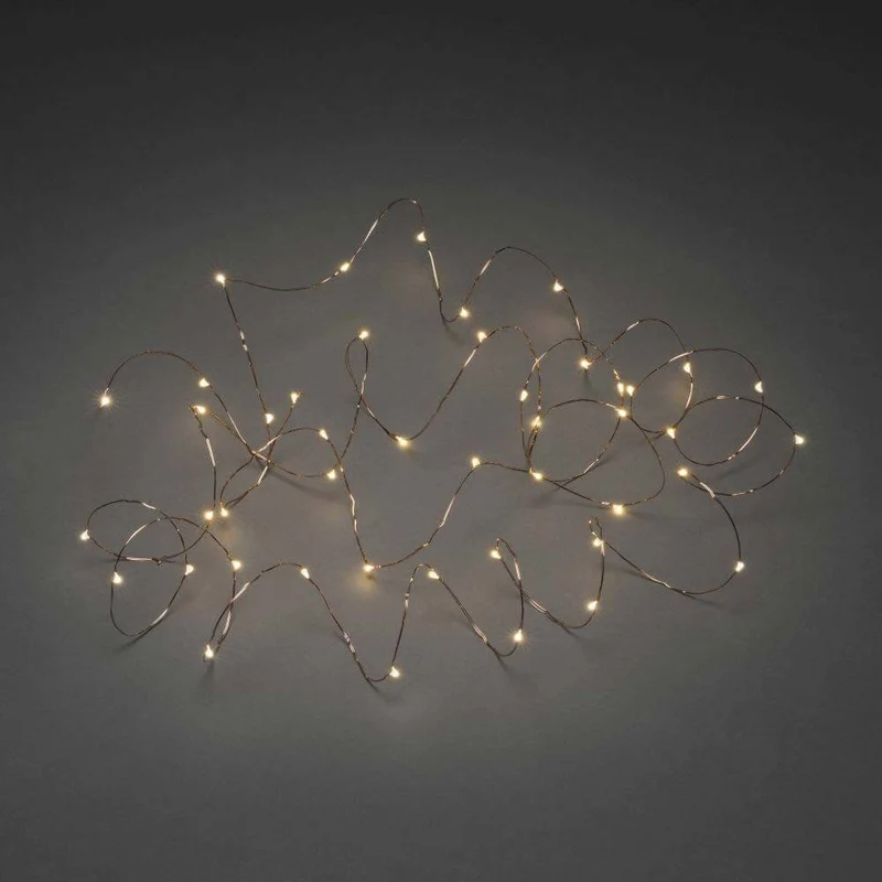 LED Tropfenlichterkette 50 bernsteinfarbene Dioden