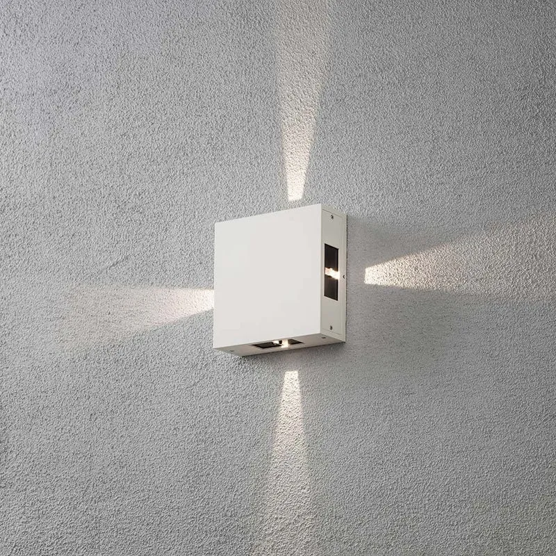 Cremona LED Außen-Wandleuchte 4er-Lichtstrahl einstellbar Weiß