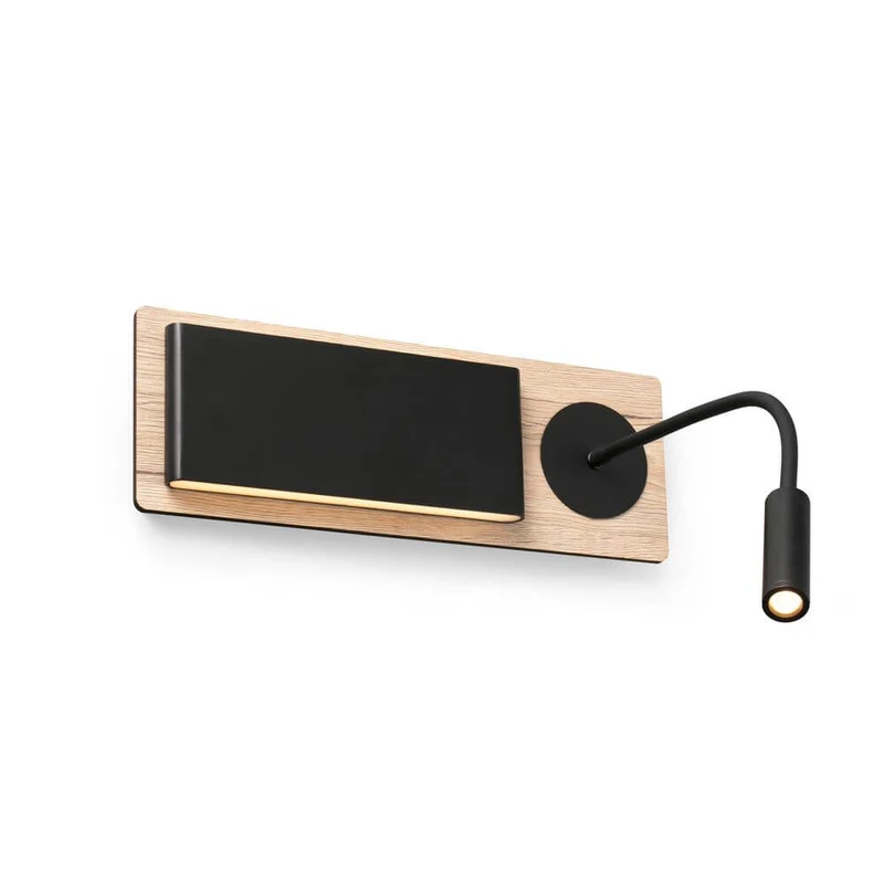 LED Wandleuchte MOOD mit Lesespot 2x3W Braun, Schwarz