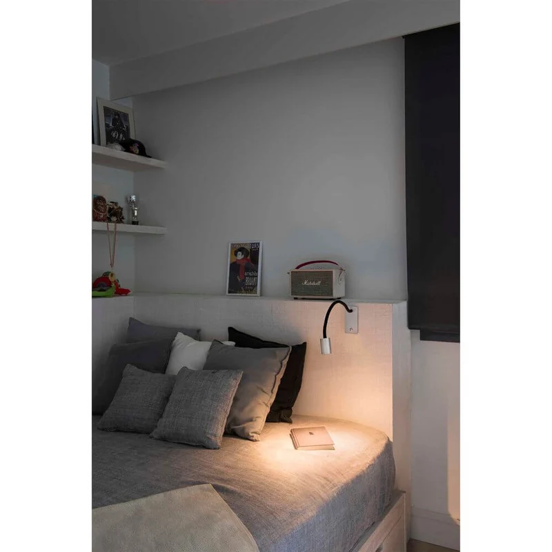 LED Wand-Leseleuchte LESER Nickel-Satin, Schwarz