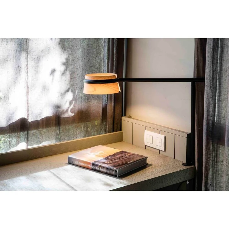 LED Tischlampe LOOP Schwarz, Braun