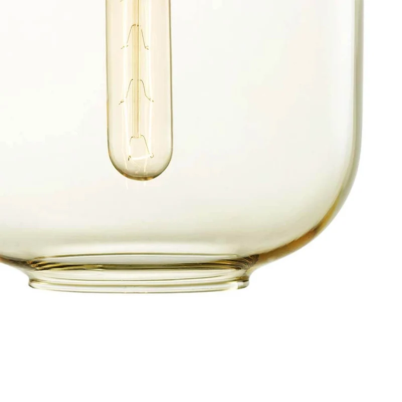 Tischleuchte Amp im Skandi-Look Rauchglas