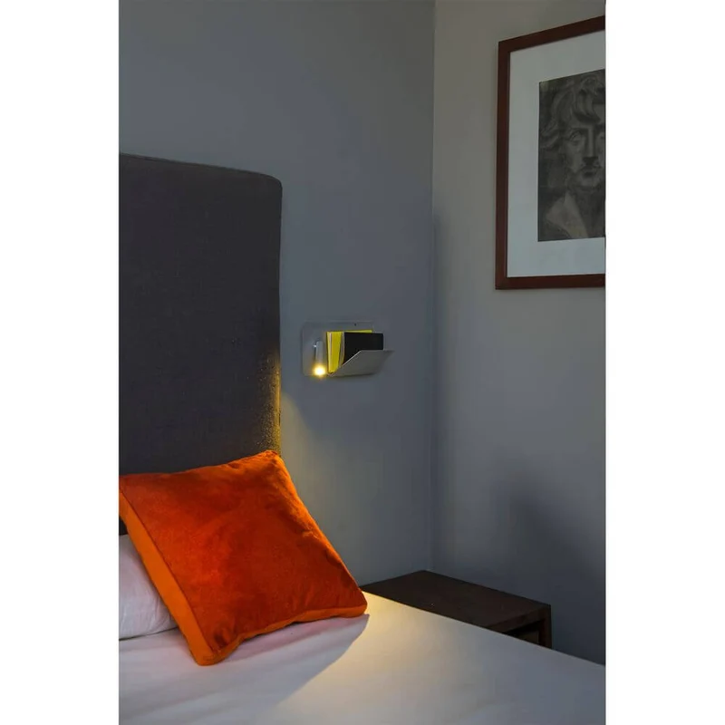 USB Wandlampe SUAU mit linken LED-Lesespot Grau