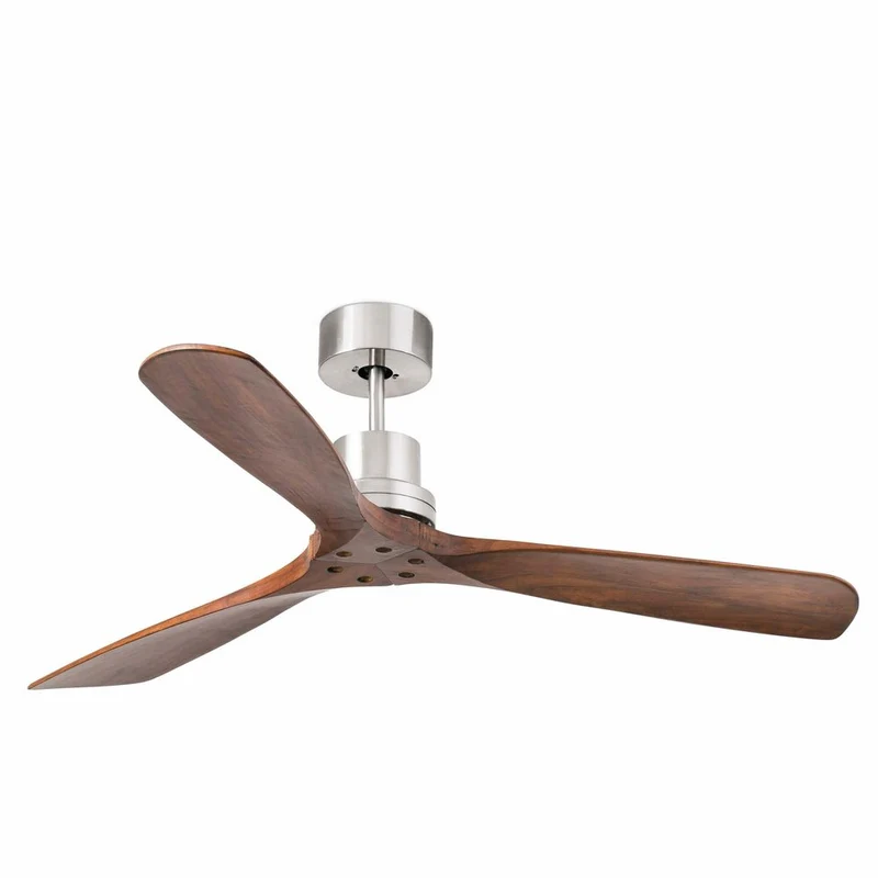 Deckenventilator LANTAU Ø 132cm 3 Flügel Nickel-Matt, Walnuss