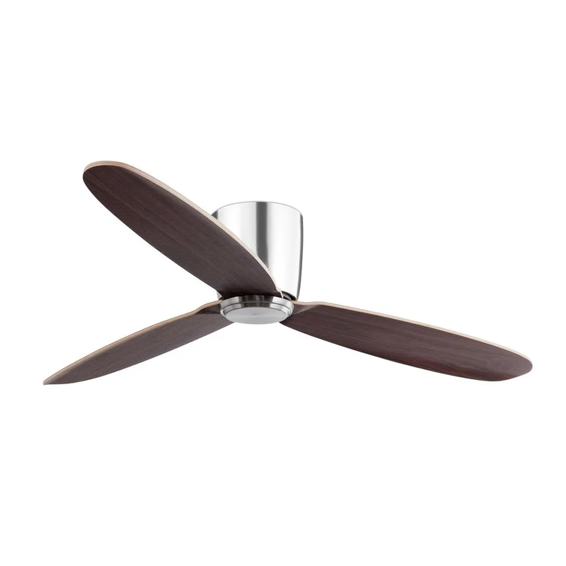 Deckenventilator NIAS Ø 132cm 3 Flügel Nickel-Matt, Walnuss