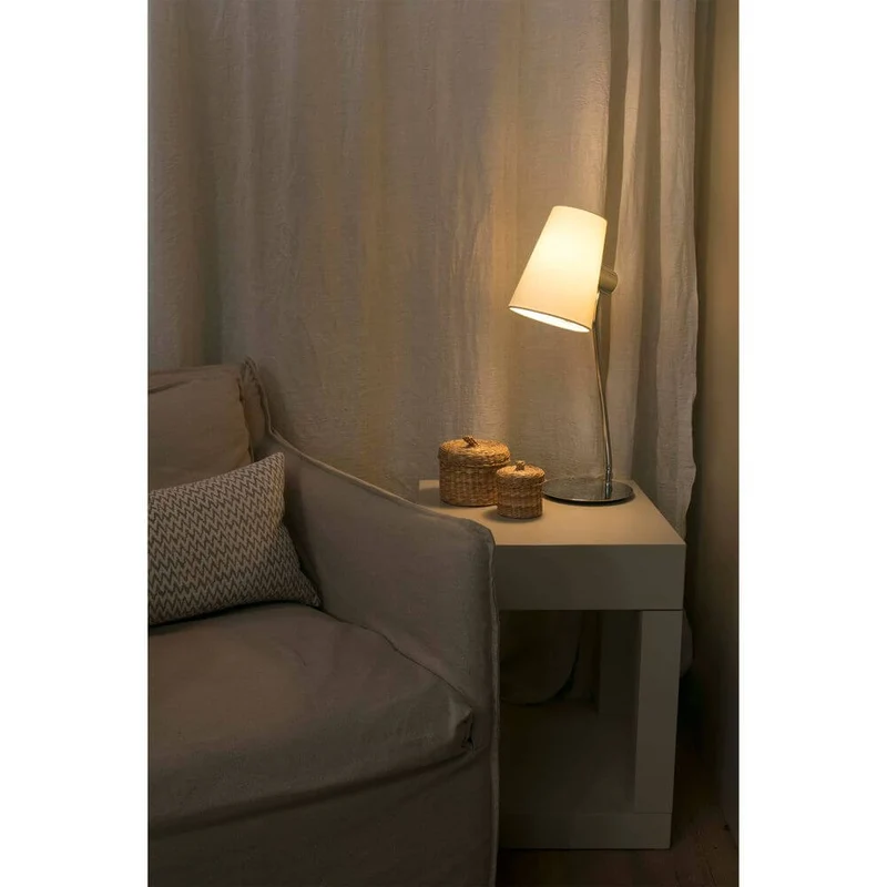 Tischlampe LUPE Chrom, Beige