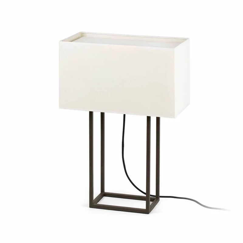 Tischleuchte VESPER 2-flammig Dunkelbraun, Beige