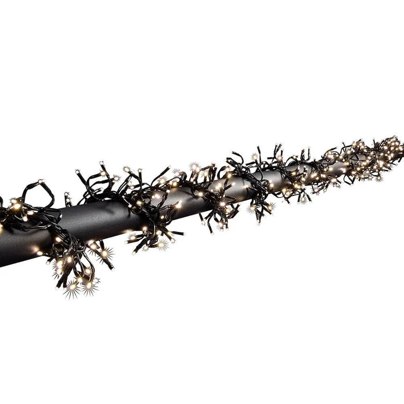 9m Micro LED Büschelllichterkette Cluster 8 Funktionen Warmweiß IP44