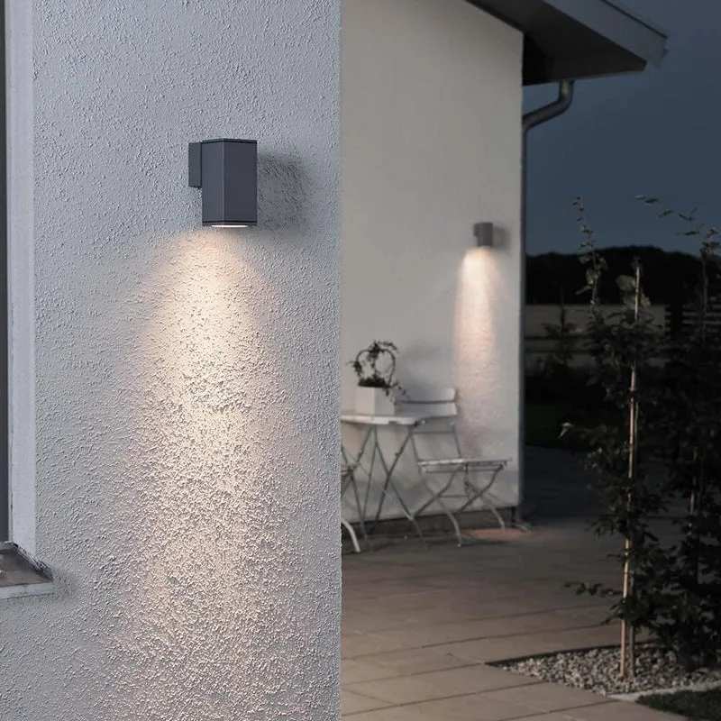 Monza Außen-Wandleuchte Anthrazit, klares Glas, Reflektor
