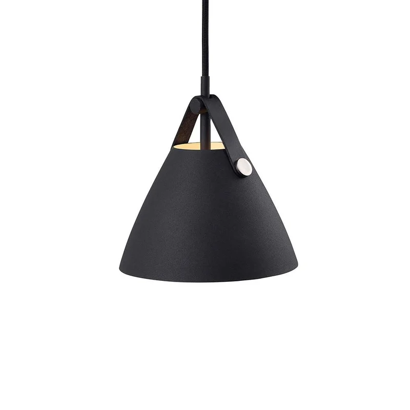 Strap 16 Pendelleuchte mit Lederriemen Schwarz
