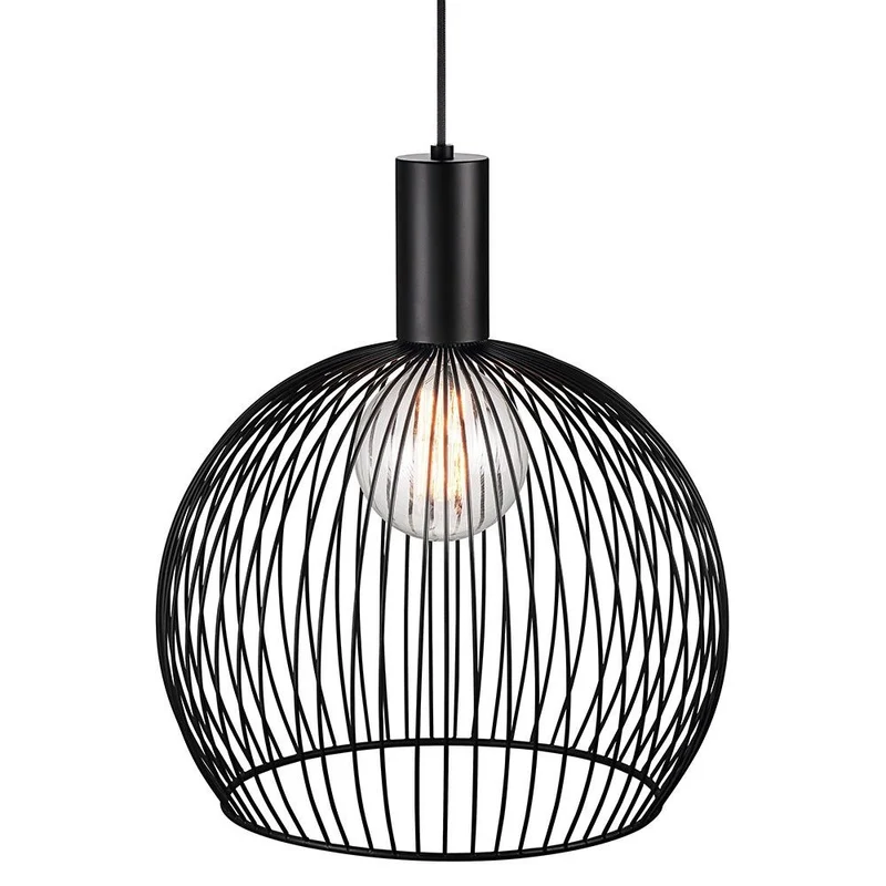 Aver 40 Gitter-Pendellampe Ø 40cm Textilkabel Schwarz