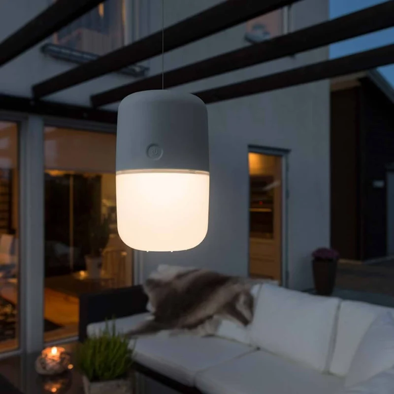 LED Solarleuchte Assisi zum Hängen oder Hinstellen Grau