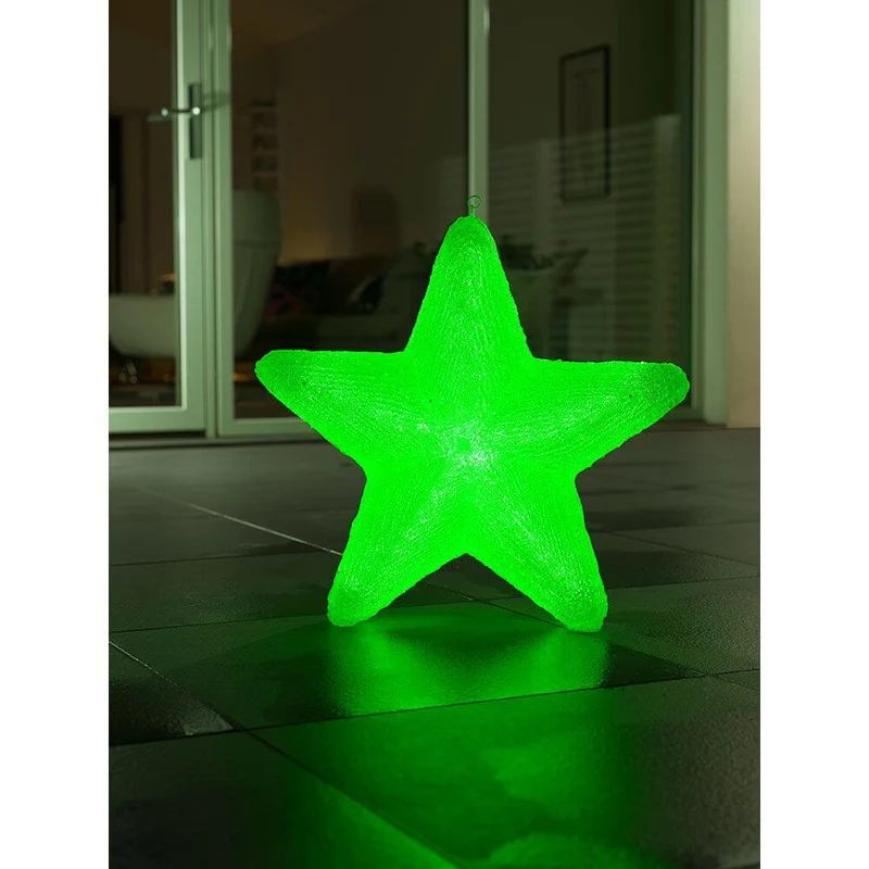 LED Acryl Stern mit 6 Farbwechselfunktionen 75 RGB Dioden 12V IP44