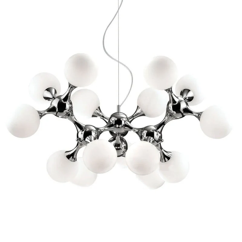 Nodi Pendelleuchte mit 15 Kugelgläser Ø 100cm Chrom